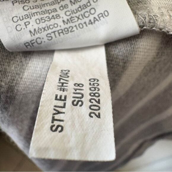 J. Crew Striped Gray White Casual Ruffle sleeves Shirt Dress, Size L - Picture 8 of 8